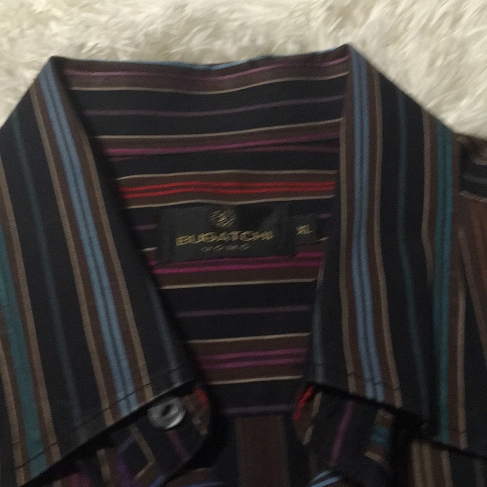 Bugatchi Multi Colored Button Up Shirt Size Xl - image 3